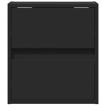 vidaXL Meubles TV muraux avec lumières LED 2 Pièces noir 41x31x45 cm