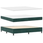 Lit Box Spring vidaXL avec Matelas et LED Vert Foncé 200x200 cm Velours