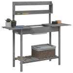 vidaXL Table de rempotage avec évier gris bois massif de de sapin