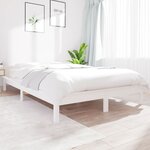 vidaXL Cadre de lit sans matelas blanc 140x200 cm bois massif