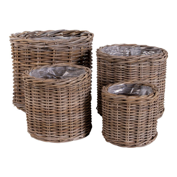 2 paniers en rotin avec intérieur plastifié