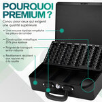ACROPAQ Caisse monnaie Professionnelle XL 36x27x11cm- Coffret Monnaie Acier- Monnayeur 2 clés Compartiments monnaie- Poignée Robuste