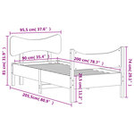vidaXL Cadre de lit sans matelas cire marron 90x200 cm bois pin massif