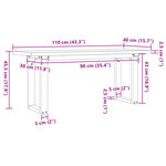 vidaXL Table basse cadre en O 110x40x45 5 cm bois de pin massif fonte
