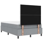 vidaXL Lit avec Sommier et Banc Gris Clair 120x200 cm Tissu
