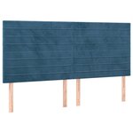 vidaXL Tête de lit à LED Bleu foncé 200x5x118/128 cm Velours
