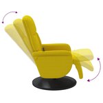 vidaXL Fauteuil inclinable de massage avec repose-pied jaune velours