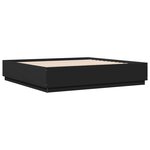vidaXL Cadre de lit avec lumières LED noir 180x200 cm bois ingénierie