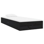vidaXL Cadre de lit sans matelas noir bois massif 75x190 cm