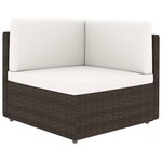 vidaXL Salon de jardin 7 Pièces avec coussins Marron Résine tressée