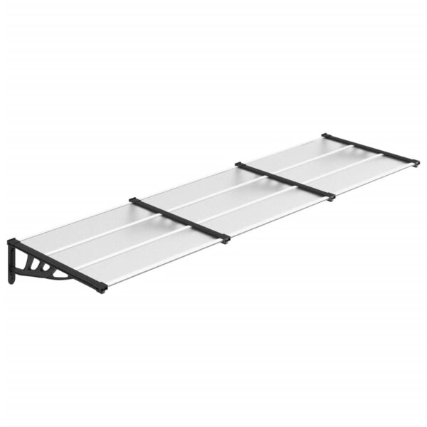 vidaXL Auvent de porte Noir et transparent 297 5x90 cm Polycarbonate