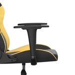 vidaXL Chaise de jeu de massage Noir et doré Similicuir