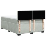 vidaXL Sommier à lattes de lit et matelas Gris clair 160x200cm Velours