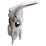 Cabeza de toro montada en la pared vidaXL Plata 49x10x36 cm Aluminium