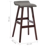 vidaXL Tabourets de bar lot de 2 gris foncé tissu