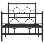 vidaXL Cadre de lit métal sans matelas avec pied de lit noir 80x200 cm