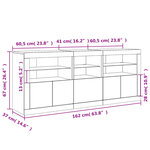 vidaXL Buffet avec lumières LED chêne sonoma 162x37x67 cm