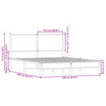 vidaXL Cadre de lit en métal sans matelas chêne sonoma 150x200 cm