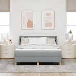 vidaXL Lit à ressorts et matelas gris clair 140x190 cm en tissu