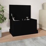 vidaXL Boîte de rangement noir 50x30x28 cm bois d'ingénierie
