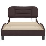 vidaXL Cadre de lit avec tête de lit Marron foncé 100x200 cm Tissu
