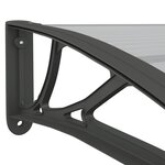 vidaXL Auvent de porte Noir et transparent 80x75 cm Polycarbonate