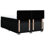 vidaXL Sommier à lattes de lit avec matelas Noir 140x190 cm Tissu