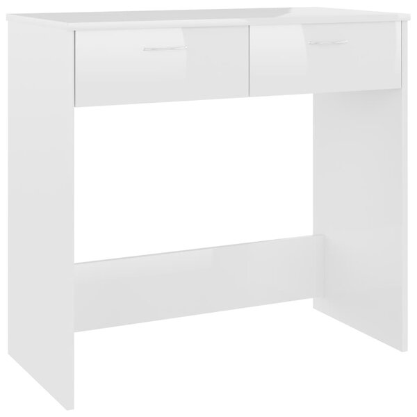 vidaXL Bureau Blanc brillant 80x40x75 cm Aggloméré