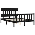 vidaXL Cadre de lit sans matelas noir 140x190 cm bois de pin massif