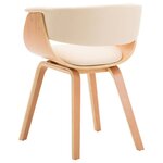 vidaXL Chaises à manger lot de 6 crème bois courbé et similicuir