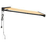 vidaXL Auvent rétractable jaune et blanc 3x2 5 m tissu et aluminium