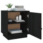 vidaXL Table de chevet Noir 40x34x45 cm Bois de pin massif