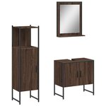 vidaXL Ensemble d'armoires de salle de bain 3 Pièces chêne marron