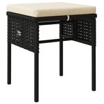 Salon de jardin meuble d'extérieur ensemble de mobilier 6 pièces avec coussins noir résine tressée 02_0016843