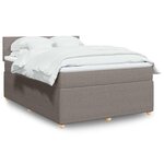 vidaXL Sommier à lattes de lit avec matelas Taupe 160x200 cm Tissu
