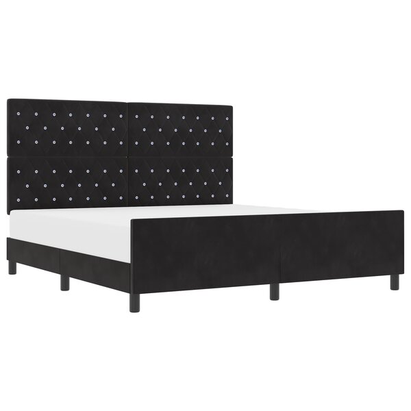 Lit vidaXL Noir 180x200 cm Velours