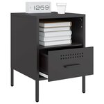 vidaXL Table de chevet noir 36x39x50 5 cm acier laminé à froid