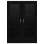 vidaXL Armoire à vitrine Noir 82 5x30 5x115 cm Bois d'ingénierie