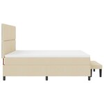 vidaXL Lit à Ressorts avec Matelas & Banc Crème 180x200 cm Tissu