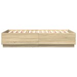 vidaXL Cadre de lit avec lumières LED chêne sonoma 160x200 cm