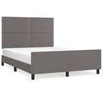 vidaXL Cadre de lit avec tête de lit Gris 140x200 cm Similicuir