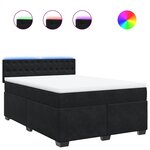 vidaXL Sommier à lattes de lit et matelas Noir 160x200 cm Velours
