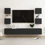 vidaXL Ensemble de meubles TV 6 Pièces Noir Bois d'ingénierie