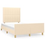 vidaXL Cadre de lit sans matelas crème 120x190 cm tissu