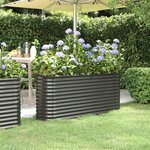 vidaXL Lit surélevé de jardin Acier enduit de poudre Anthracite
