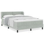vidaXL Lit à ressorts avec matelas en gris clair  140x190 cm  Velours