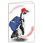 Carte DÉPART vers de Nouvelles Aventures Message Humoristique avec Enveloppe Illustrée format 17 5x12cm Animal Drôle Amusant Rigolo - Déménagement ou Retraite - Création Fabrication française 69-6223