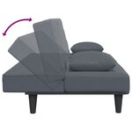 vidaXL Ensemble de canapés 2 Pièces avec coussins gris foncé velours