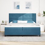 Lit Box Spring vidaXL avec Matelas Bleu Foncé 200x200 cm Velours