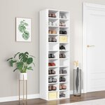 vidaXL Armoire à chaussures Blanc 54x34x183 cm Bois d'ingénierie